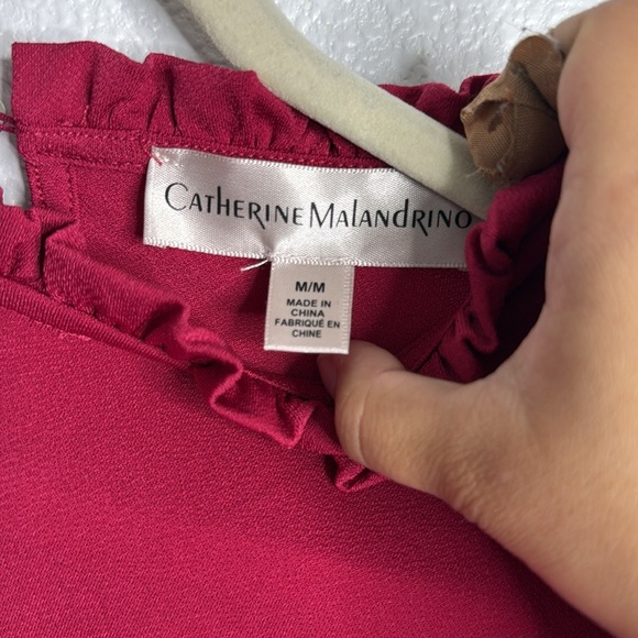 Catherine Malandrino Crimson Ruffle Sleeve Blouse - Picture 2 of 6